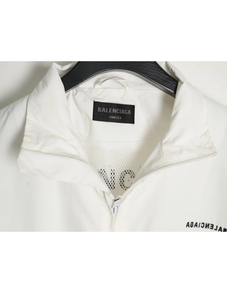 Balenciaga mirrored lettering embroidered windbreaker jacket,Balenciaga Jacket,Jacket,APPAREL