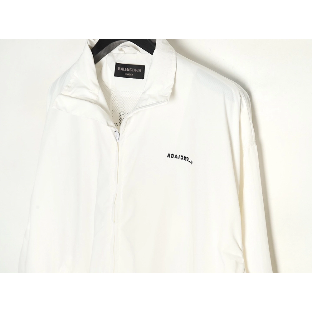 Balenciaga mirrored lettering embroidered windbreaker jacket,Balenciaga Jacket,Jacket,APPAREL