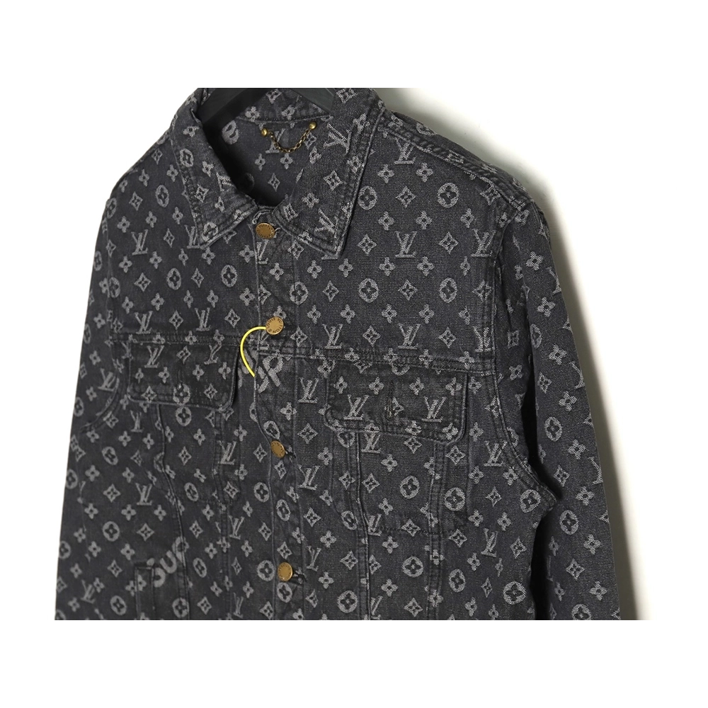 Louis vuitton Supreme joint full print denim jacket TSK1,Louis Vuitton Jacket,Jacket,APPAREL