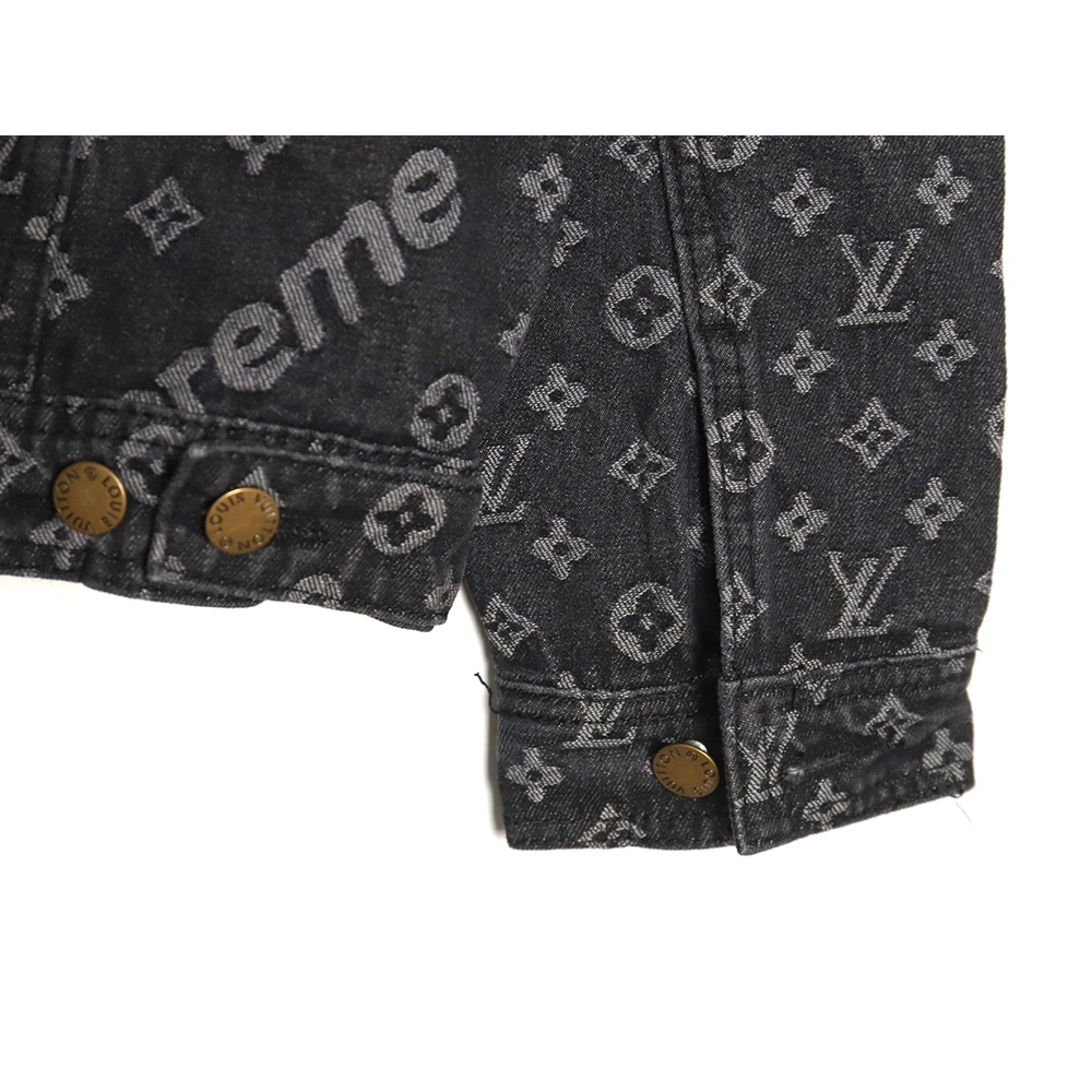 Louis vuitton Supreme joint full print denim jacket TSK1,Louis Vuitton Jacket,Jacket,APPAREL