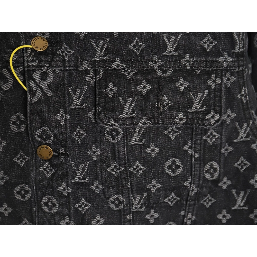 Louis vuitton Supreme joint full print denim jacket TSK1,Louis Vuitton Jacket,Jacket,APPAREL