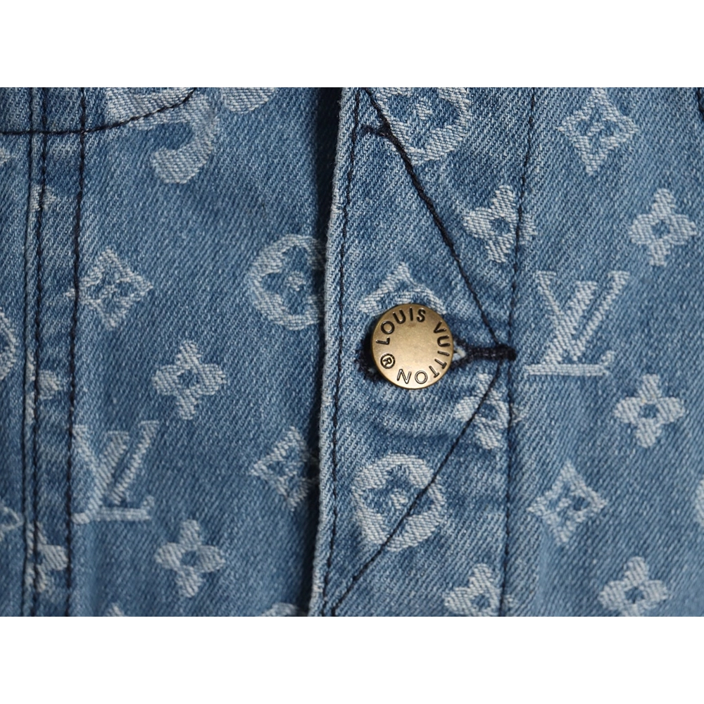 Louis vuitton Supreme joint full print denim jacket,Louis Vuitton Jacket,Jacket,APPAREL