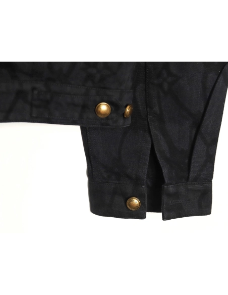 Louis Vuitton Burnt Denim Hooded Long Sleeve Denim Jacket,Louis Vuitton Jacket,Jacket,APPAREL