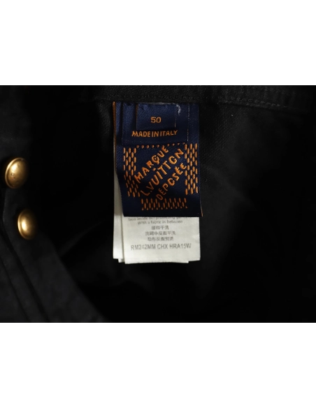 Louis Vuitton Burnt Denim Hooded Long Sleeve Denim Jacket,Louis Vuitton Jacket,Jacket,APPAREL
