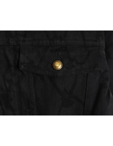 Louis Vuitton Burnt Denim Hooded Long Sleeve Denim Jacket,Louis Vuitton Jacket,Jacket,APPAREL