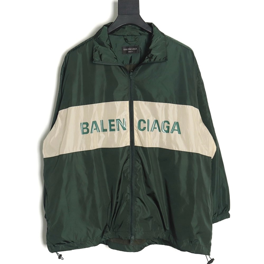 Balenciaga patchwork slogan windbreaker jacket TSK1,Balenciaga Jacket,Jacket,APPAREL