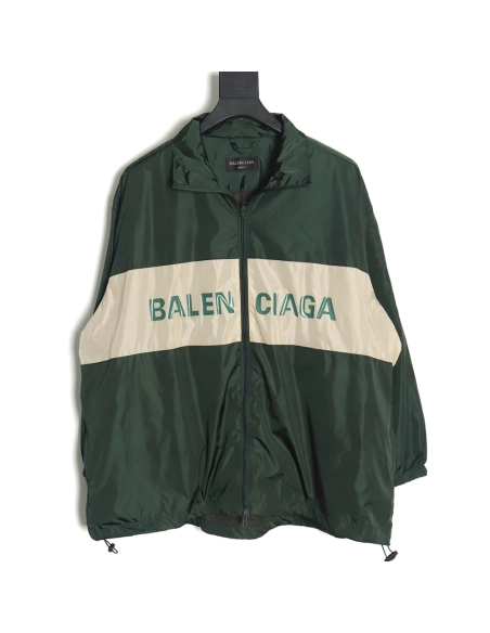 Balenciaga patchwork slogan windbreaker jacket TSK1,Balenciaga Jacket,Jacket,APPAREL