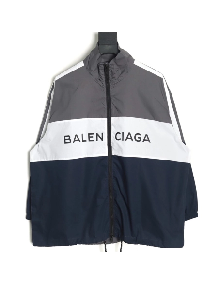 Balenciaga patchwork slogan windbreaker jacket,Balenciaga Jacket,Jacket,APPAREL