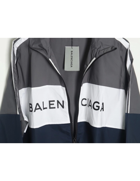 Balenciaga patchwork slogan windbreaker jacket,Balenciaga Jacket,Jacket,APPAREL