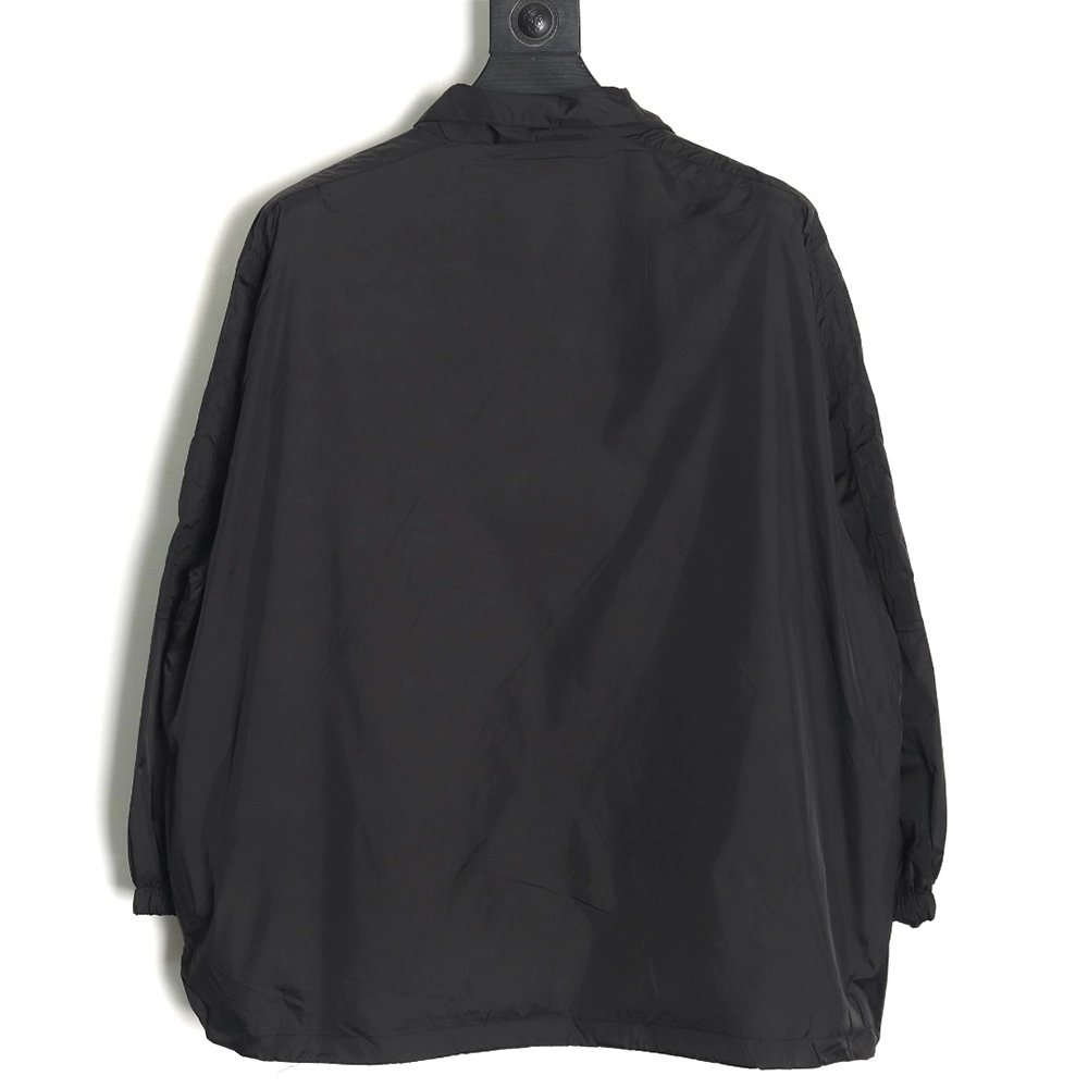 Balenciaga 57 black and blue patchwork slogan jacket,Balenciaga Jacket,Jacket,APPAREL