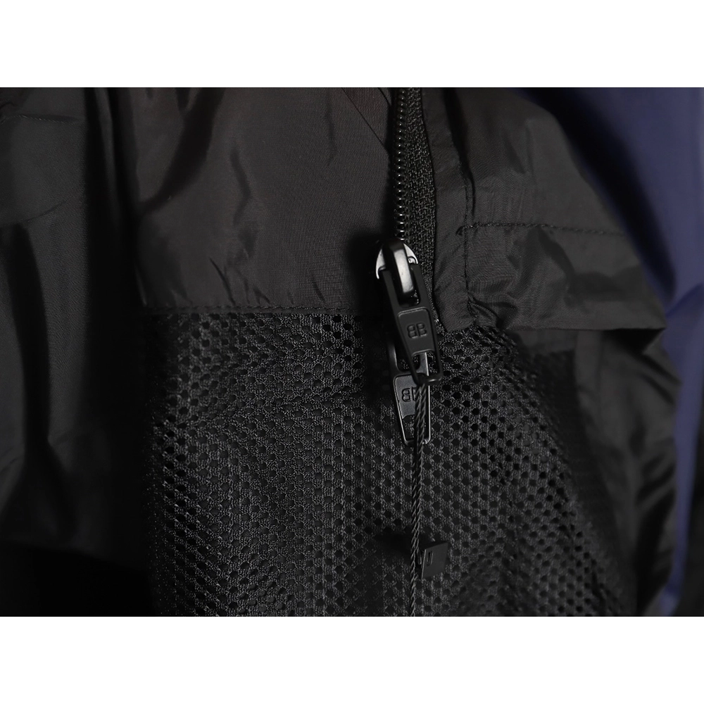 Balenciaga 57 black and blue patchwork slogan jacket,Balenciaga Jacket,Jacket,APPAREL