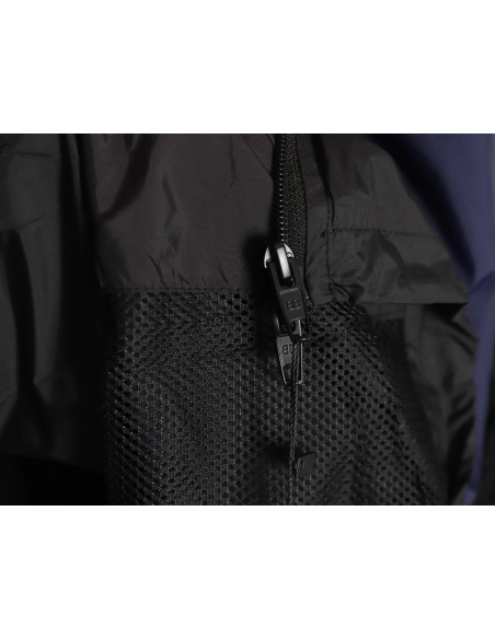 Balenciaga 57 black and blue patchwork slogan jacket,Balenciaga Jacket,Jacket,APPAREL
