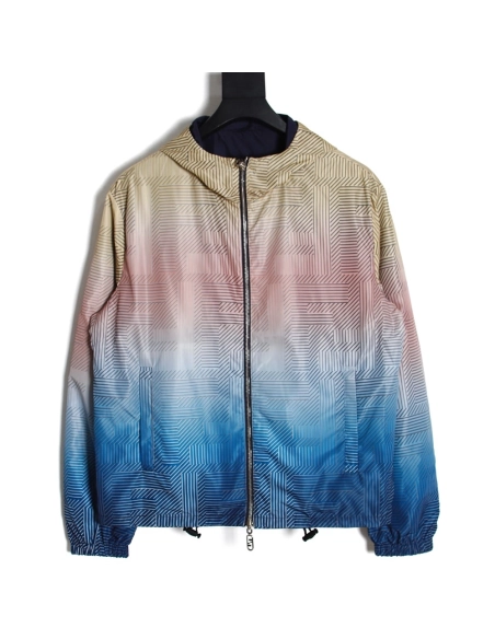 Fendi gradient reversible jacket with hood,Fendi Jacket,Jacket,APPAREL