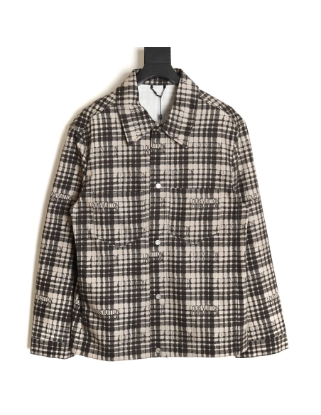 Louis Vuitton plaid denim longsleeved shirt jacket,Louis Vuitton Jacket,Jacket,APPAREL