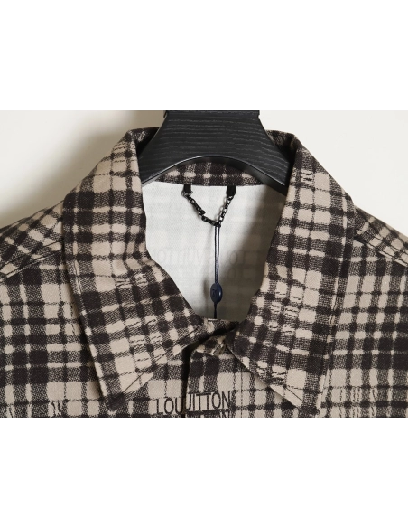 Louis Vuitton plaid denim longsleeved shirt jacket,Louis Vuitton Jacket,Jacket,APPAREL