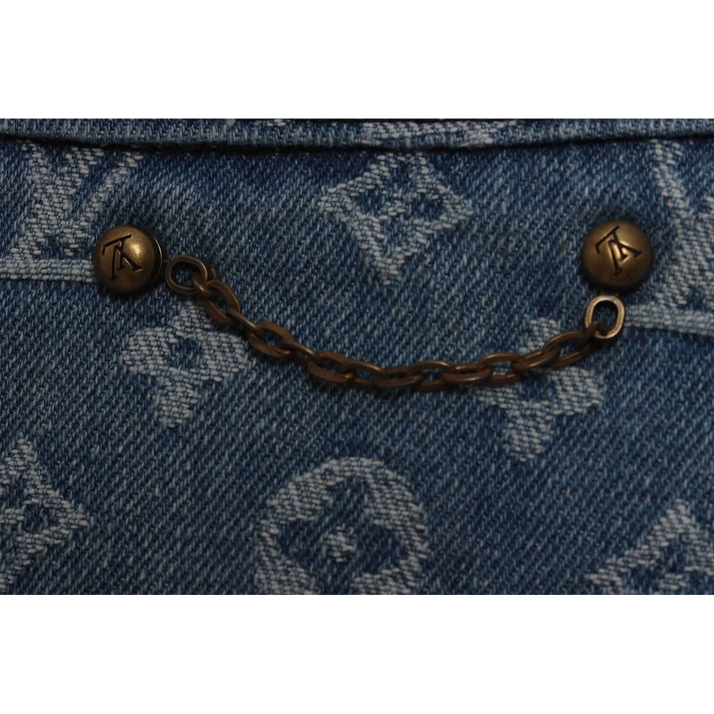 LV cobranded SUP allover printed denim jacket,Louis Vuitton Jacket,Jacket,APPAREL