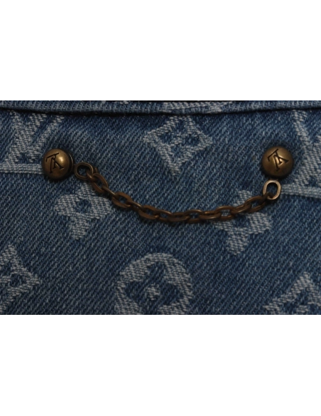 LV cobranded SUP allover printed denim jacket,Louis Vuitton Jacket,Jacket,APPAREL