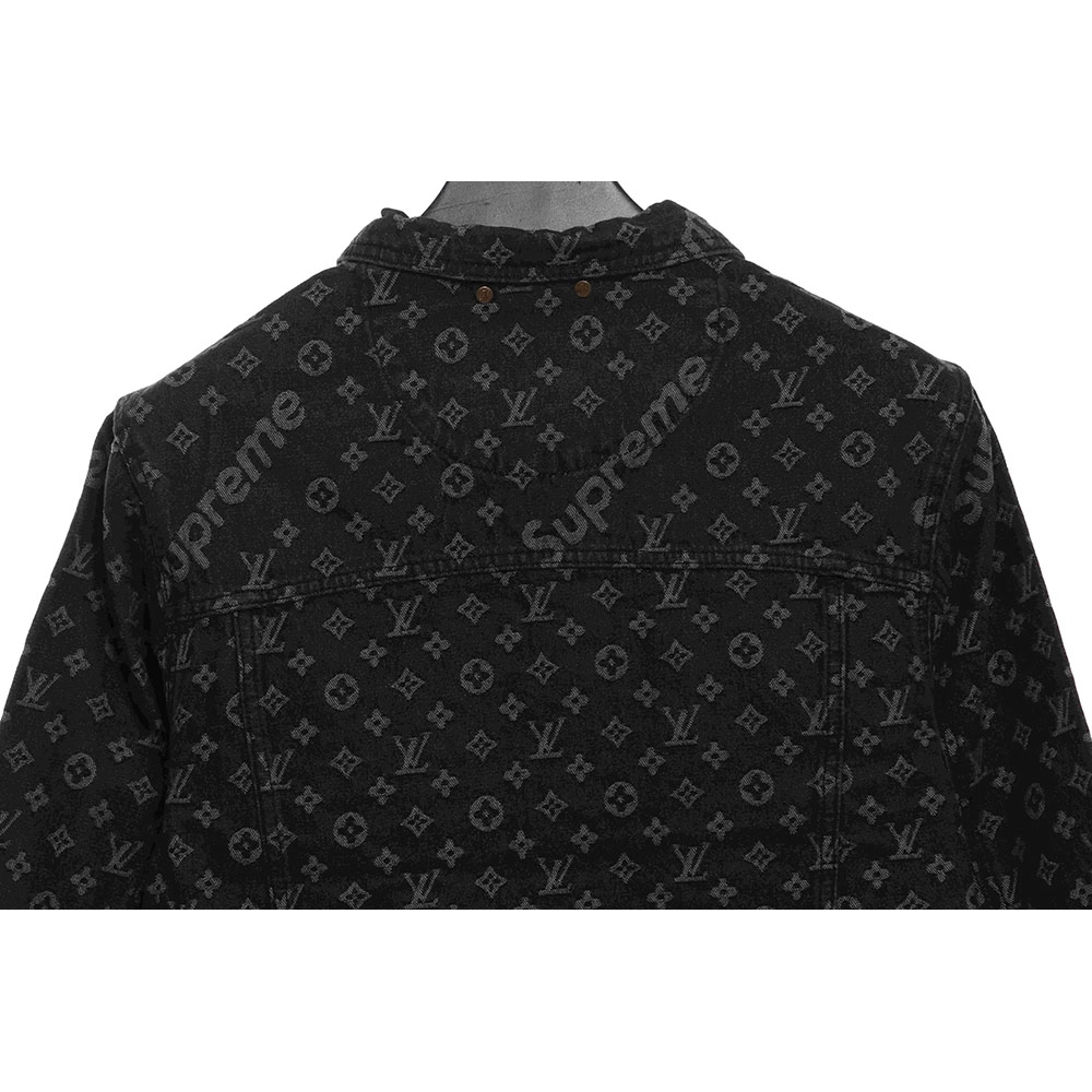 LV cobranded SUP allover printed denim jacket,Louis Vuitton Jacket,Jacket,APPAREL