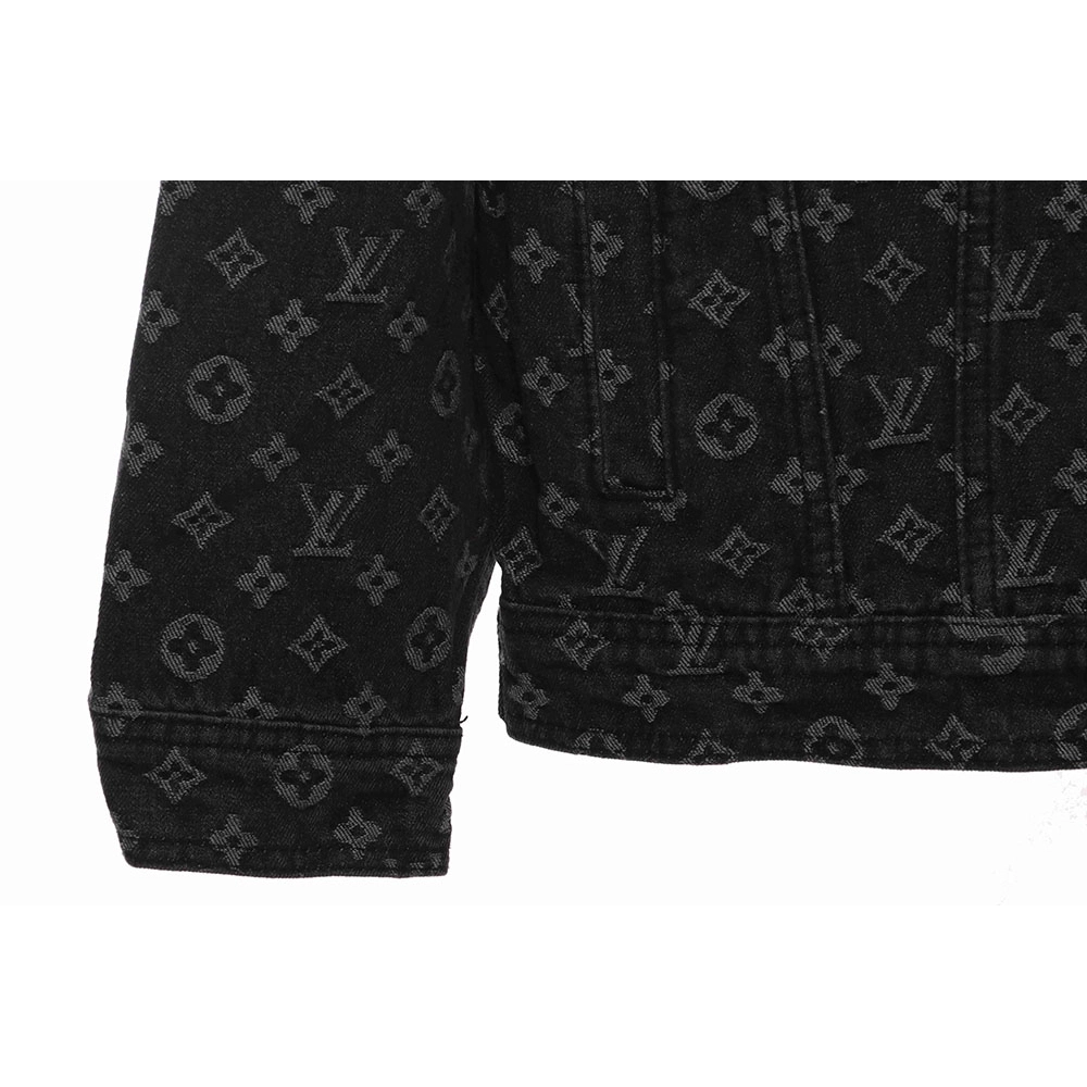 LV cobranded SUP allover printed denim jacket,Louis Vuitton Jacket,Jacket,APPAREL