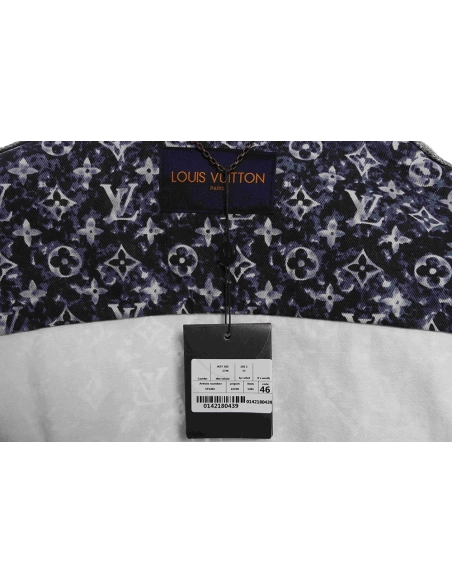 LV painted allover tiedye denim jacket,Louis Vuitton Jacket,Jacket,APPAREL
