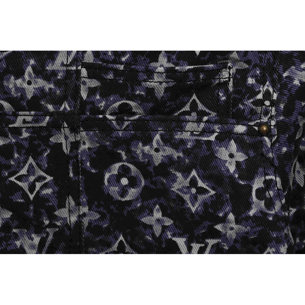 LV painted allover tiedye denim jacket,Louis Vuitton Jacket,Jacket,APPAREL