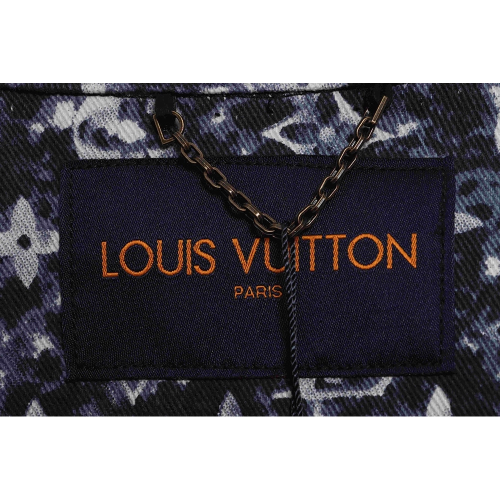 LV painted allover tiedye denim jacket,Louis Vuitton Jacket,Jacket,APPAREL