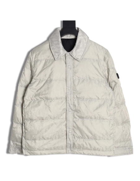 DIOR Dior allover dark pattern presbyopic lapel down jacket,Dior Jacket,Jacket,APPAREL