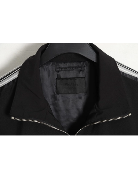 PRADA 23SS School Uniform Stand Collar Jacket,Prada Jacket,Jacket,APPAREL