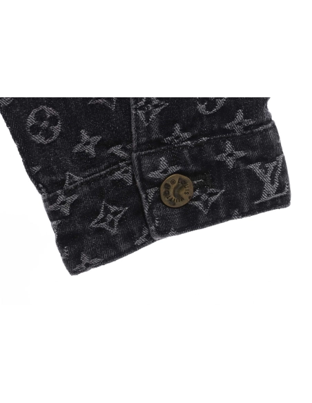 Louis Vuitton joint NIGO checkerboard denim jacket,Louis Vuitton Jacket,Jacket,APPAREL