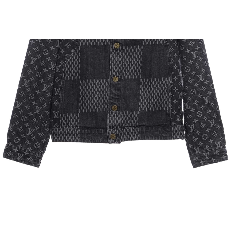 Louis Vuitton joint NIGO checkerboard denim jacket,Louis Vuitton Jacket,Jacket,APPAREL