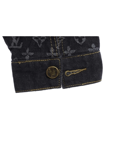 Louis Vuitton joint NIGO stitching contrast color denim jacket,Louis Vuitton Jacket,Jacket,APPAREL