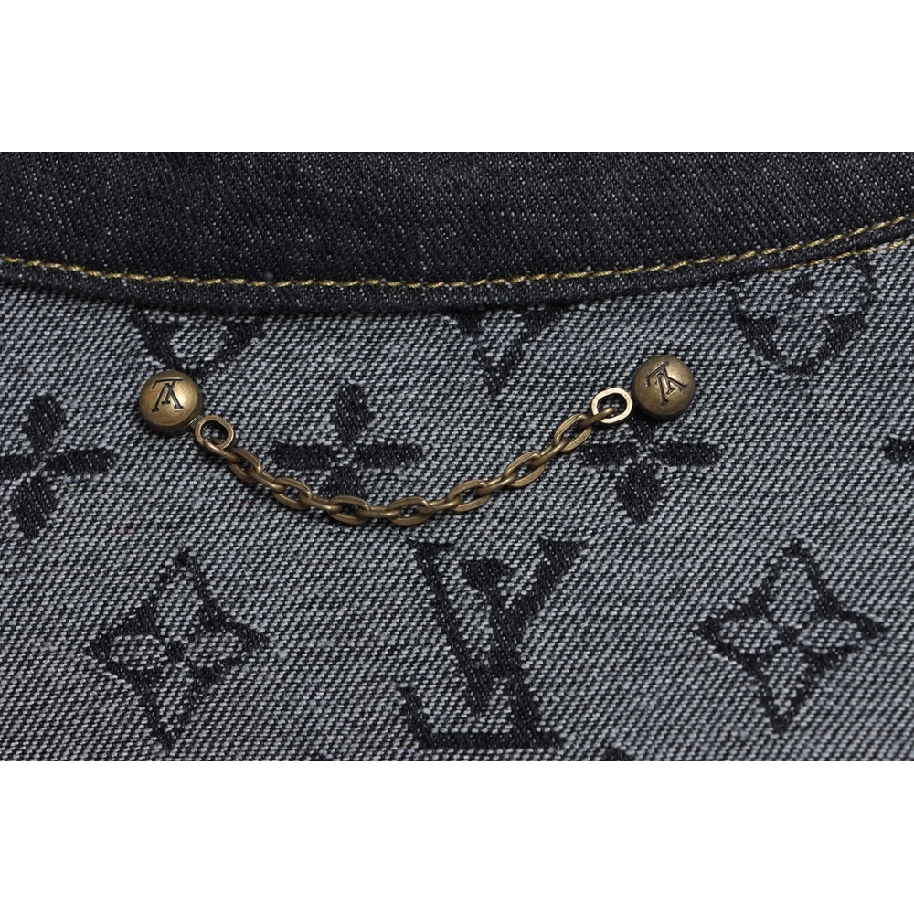 Louis Vuitton joint NIGO stitching contrast color denim jacket,Louis Vuitton Jacket,Jacket,APPAREL