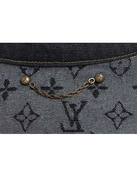 Louis Vuitton joint NIGO stitching contrast color denim jacket,Louis Vuitton Jacket,Jacket,APPAREL
