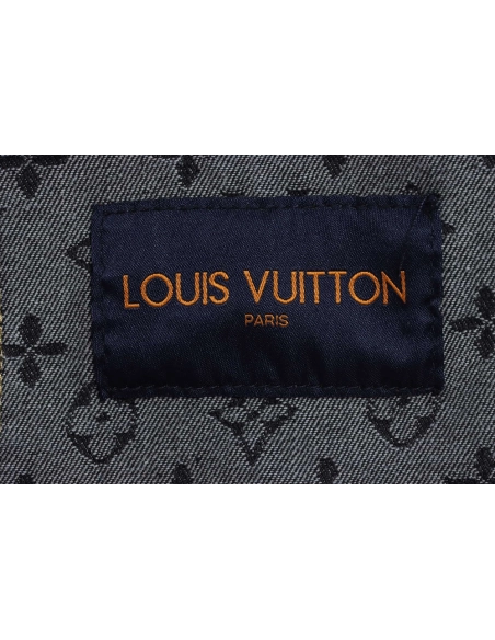 Louis Vuitton joint NIGO stitching contrast color denim jacket,Louis Vuitton Jacket,Jacket,APPAREL
