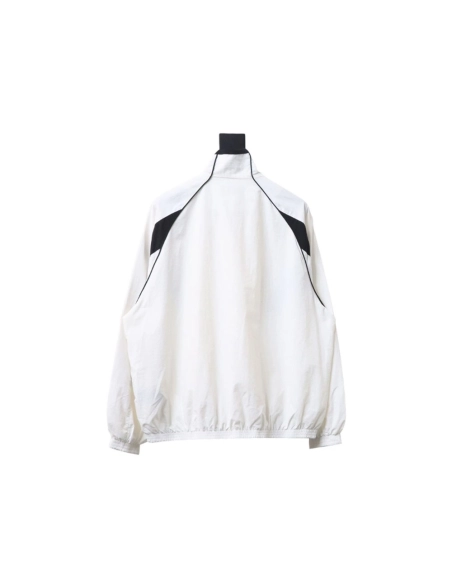 Balenciaga red and white stitching sports jacket,Balenciaga Jacket,Jacket,APPAREL