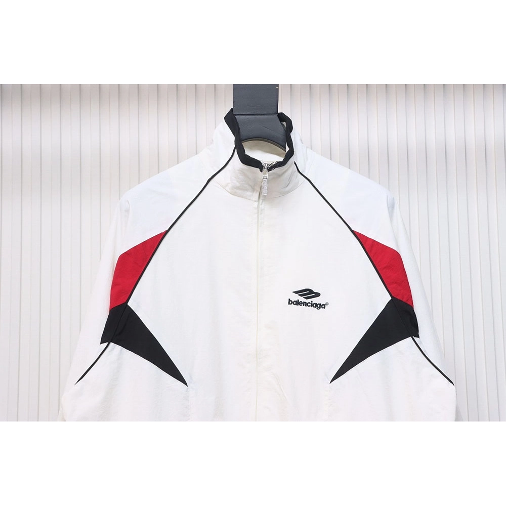 Balenciaga red and white stitching sports jacket,Balenciaga Jacket,Jacket,APPAREL