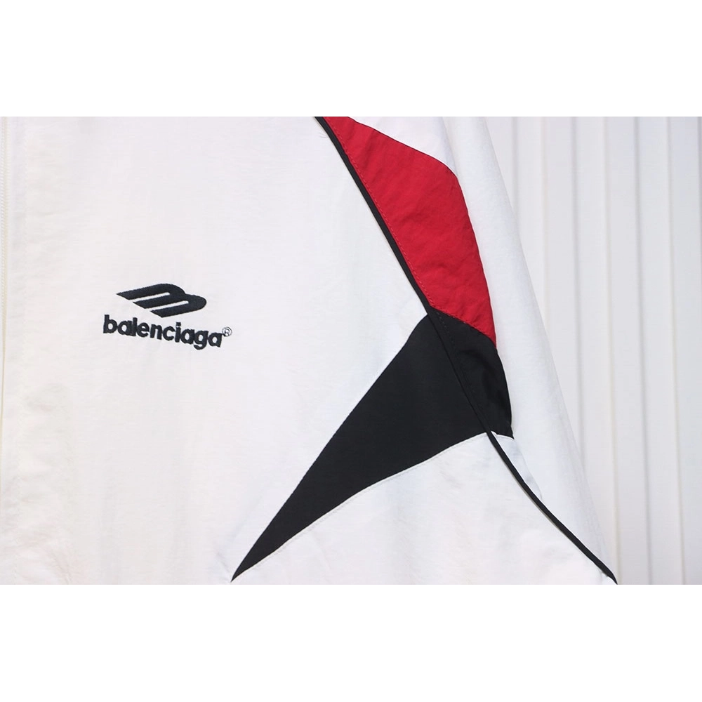 Balenciaga red and white stitching sports jacket,Balenciaga Jacket,Jacket,APPAREL