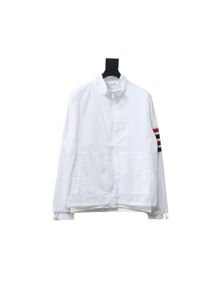 Thom Browne double layer four bar woven stand collar jacket,Thom Browne Jacket,Jacket,APPAREL
