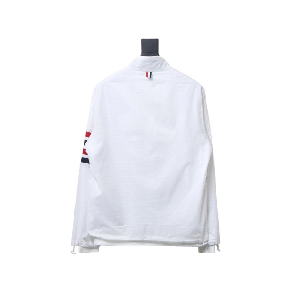 Thom Browne double layer four bar woven stand collar jacket,Thom Browne Jacket,Jacket,APPAREL
