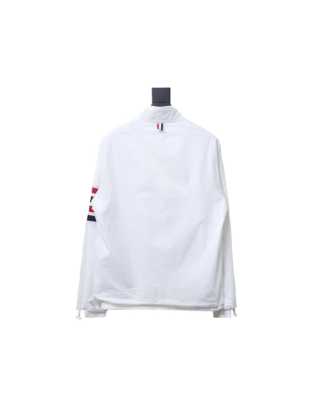Thom Browne double layer four bar woven stand collar jacket,Thom Browne Jacket,Jacket,APPAREL