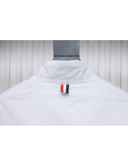 Thom Browne double layer four bar woven stand collar jacket,Thom Browne Jacket,Jacket,APPAREL