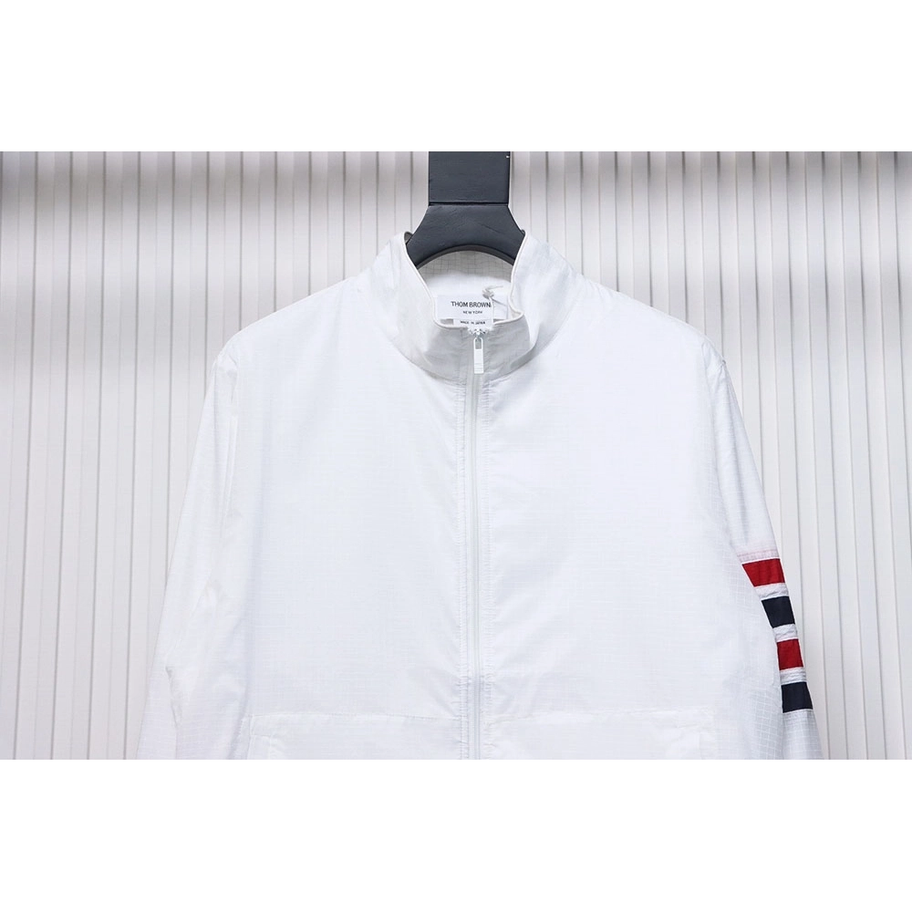 Thom Browne double layer four bar woven stand collar jacket,Thom Browne Jacket,Jacket,APPAREL