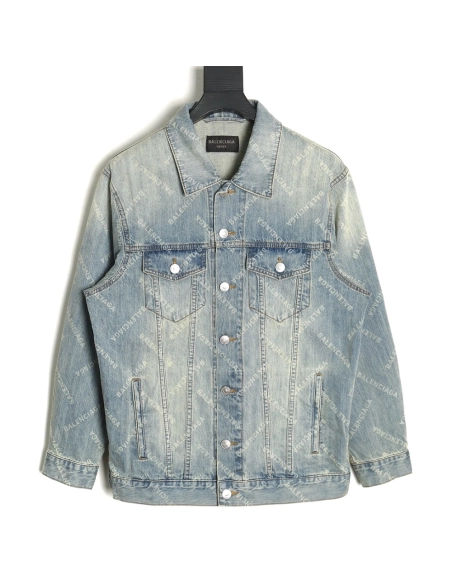 Balenciaga laserprinted denim jacket,Balenciaga Jacket,Jacket,APPAREL