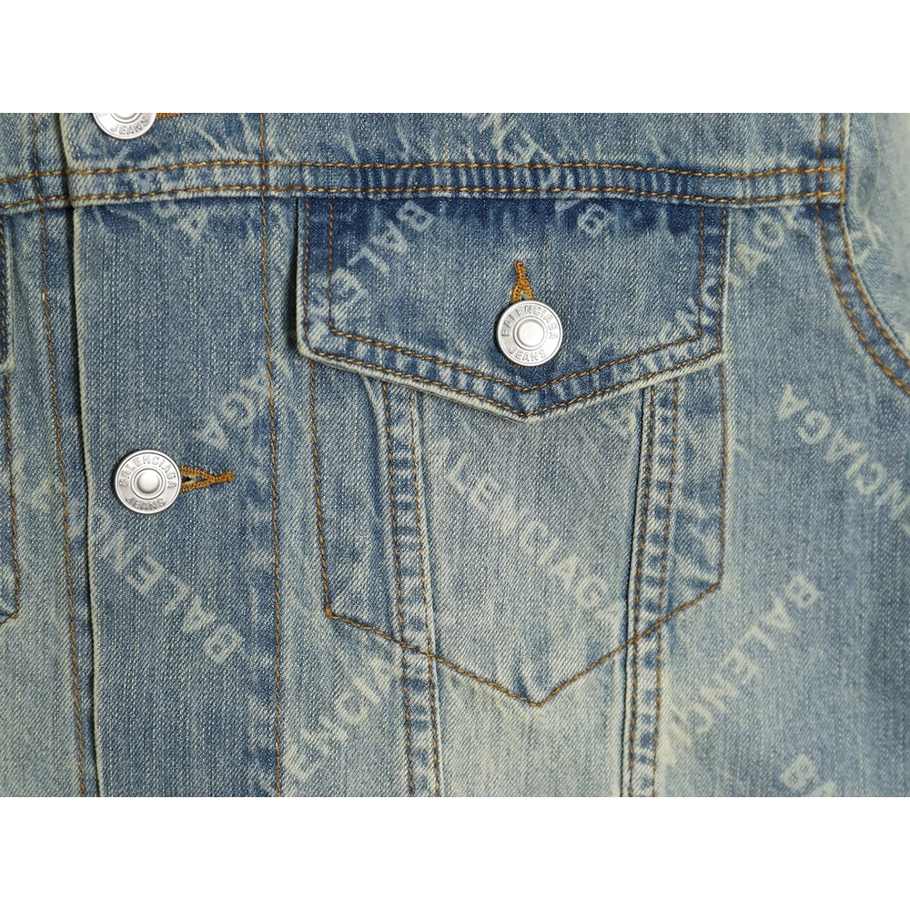 Balenciaga laserprinted denim jacket,Balenciaga Jacket,Jacket,APPAREL