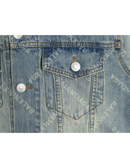 Balenciaga laserprinted denim jacket,Balenciaga Jacket,Jacket,APPAREL