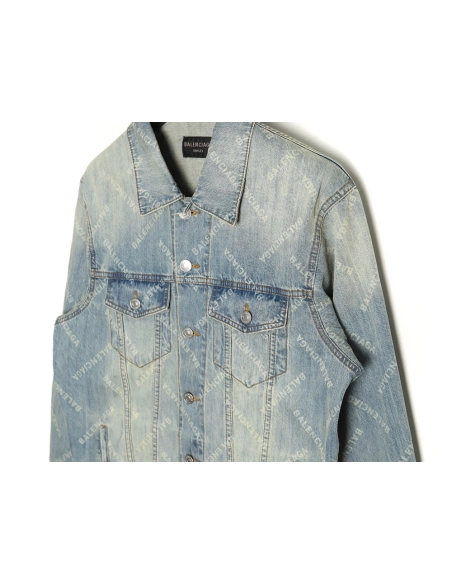 Balenciaga laserprinted denim jacket,Balenciaga Jacket,Jacket,APPAREL
