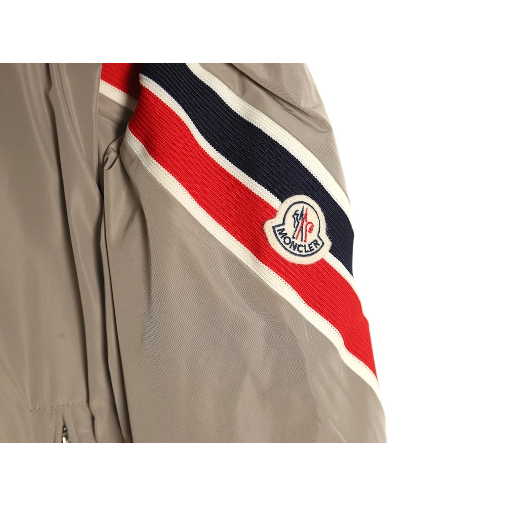 Moncler Tricolor Trim Sleeve Striped Hooded Jacket,Moncler Jacket,Jacket,APPAREL