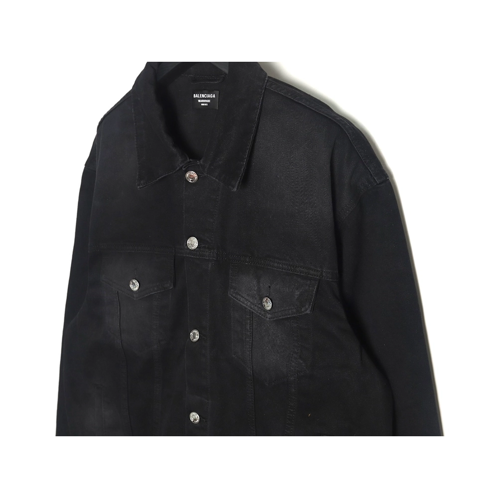 Balenciaga Double BB print denim jacket on back,Balenciaga Jacket,Jacket,APPAREL