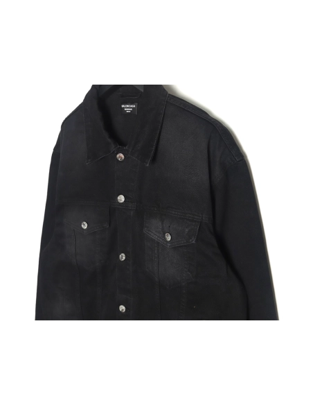 Balenciaga Double BB print denim jacket on back,Balenciaga Jacket,Jacket,APPAREL