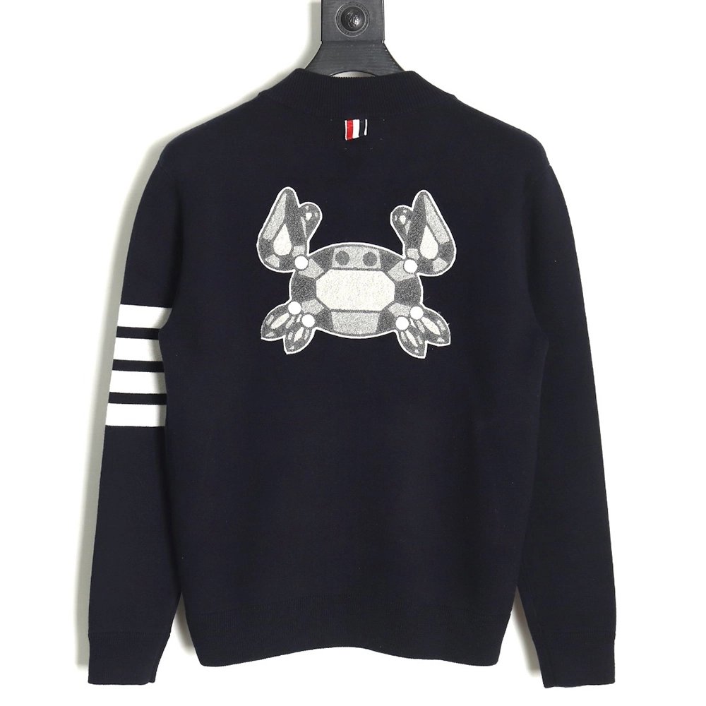 Thom Browne Crab Zip Baseball Jacket TSK1,Thom Browne Jacket,Jacket,APPAREL